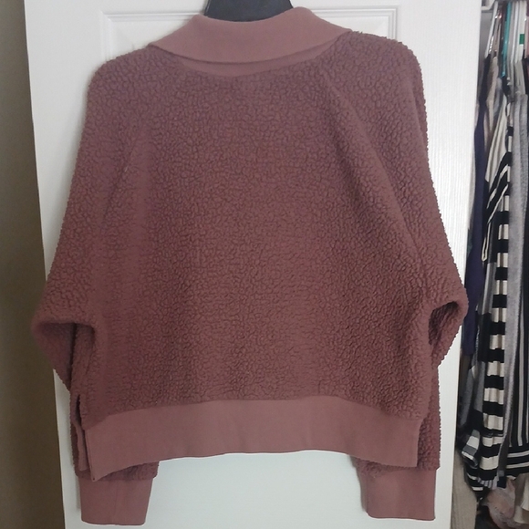 PINK Victoria's Secret Mauve Sherpa Quarter-Zip Sweater - Picture 3 of 5